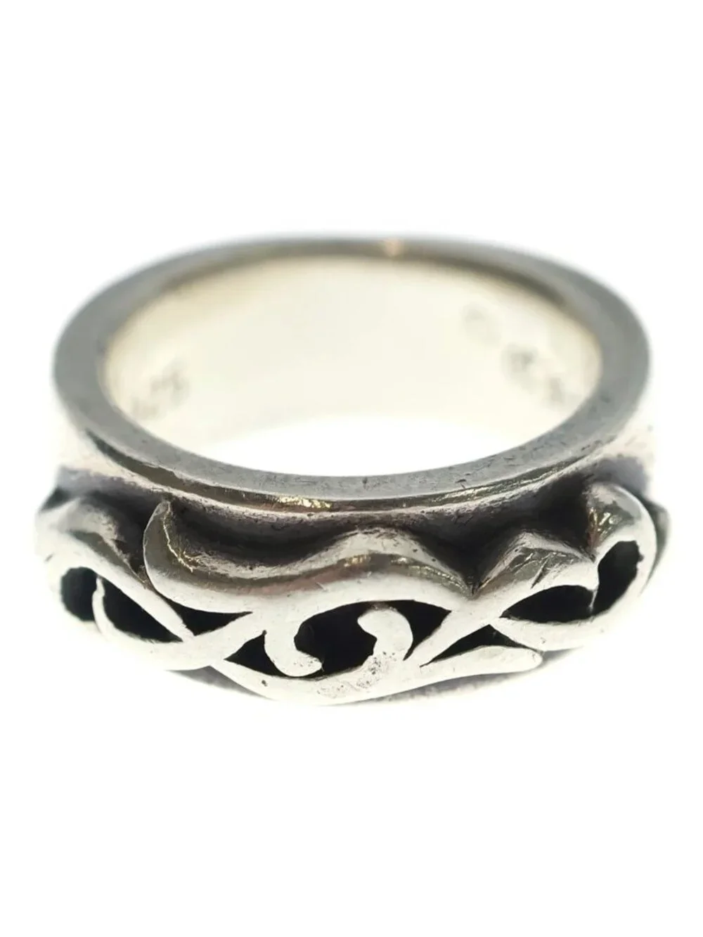 Chrome Hearts Dbl Narrow Vine Band Double Ring Silver